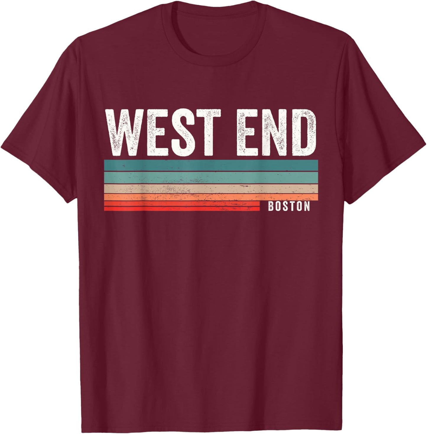 West End Boston Massachusetts, West End T-Shirt - T-Shirt | Maroon