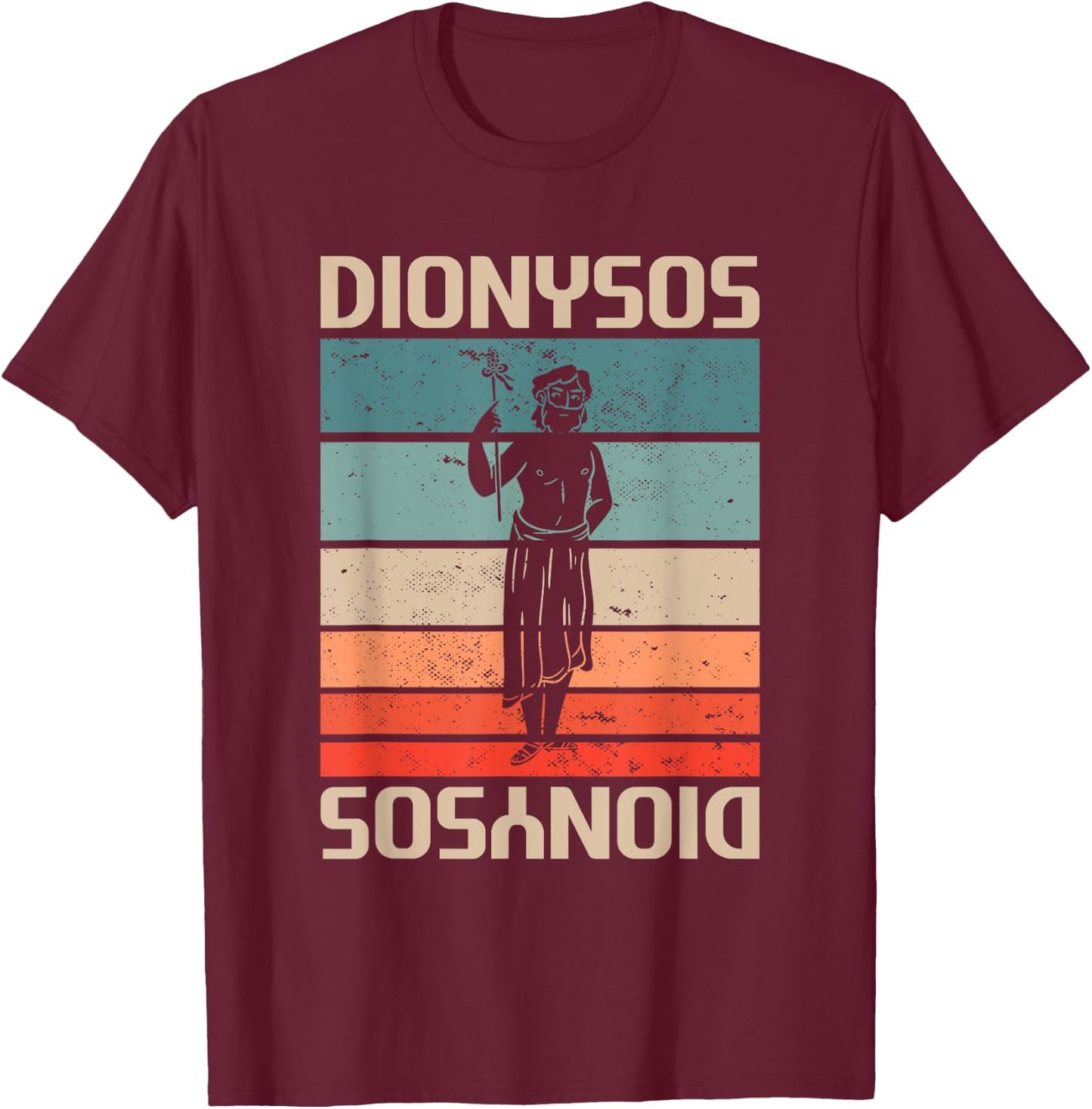 Vintage Retro Griechische Götter Antik Griechenland Mythologie Dionysos T-Shirt - T-Shirt | Maroon