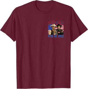 Western Cowboy Biscuits Freedom Fourth of July (2 Sided) T-Shirt - T-Shirt | Maroon