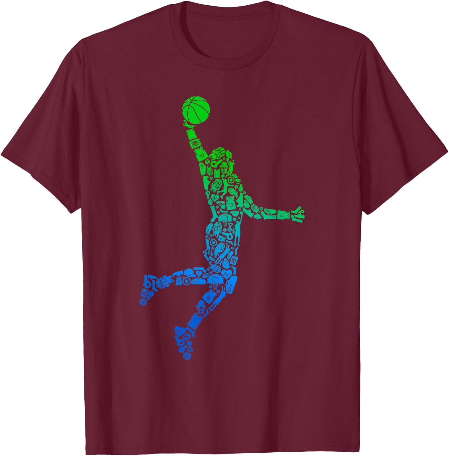Basketballspieler Basketballer Kinder Basketball Jungen T-Shirt - T-Shirt | Maroon