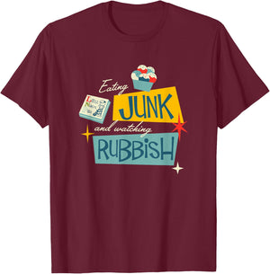 Home Alone Christmas Day Eating Junk and Watching Rubbish T-Shirt - T-Shirt | Maroon