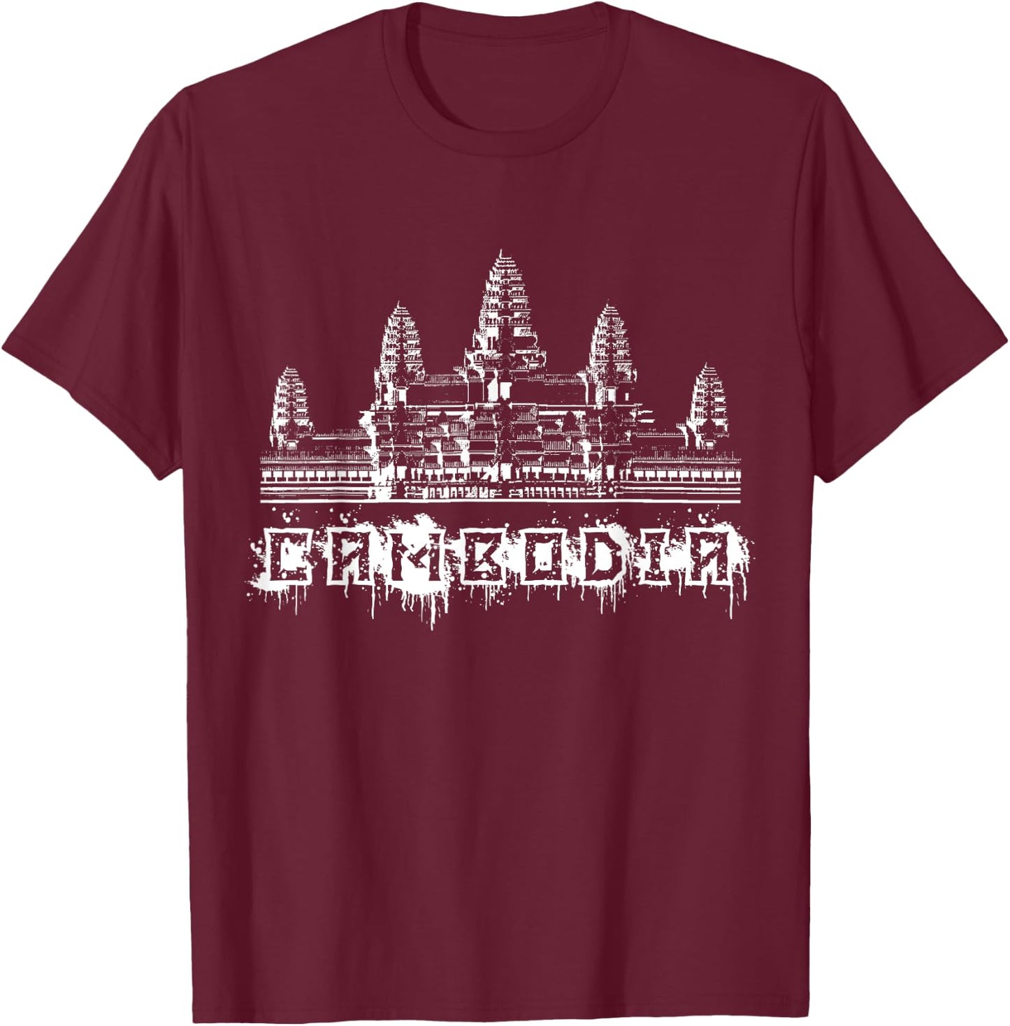 Cambodia Angkor Wat Khmer T-Shirt - T-Shirt | Maroon