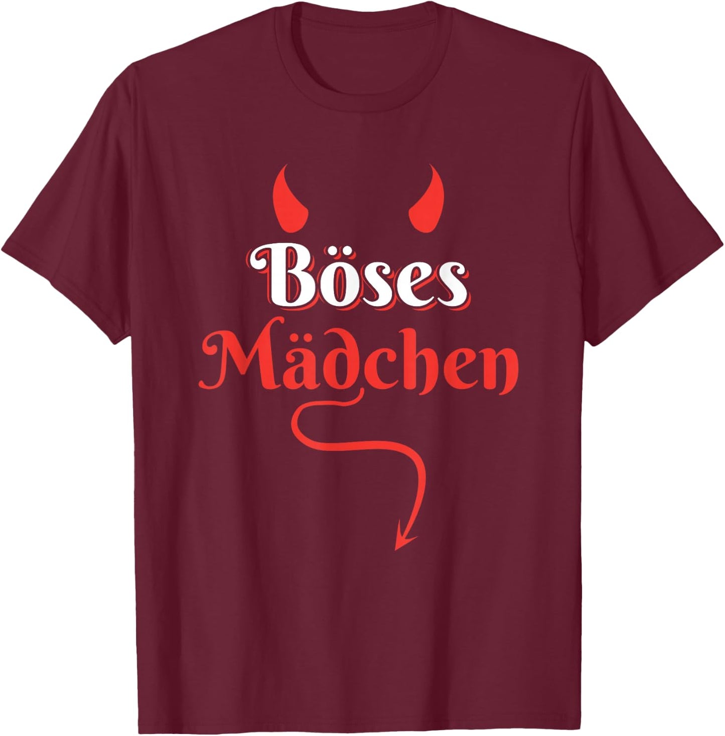 Gothic Sarkasmus Unartig Teufelchen Böses Mädchen T-Shirt - T-Shirt | Maroon