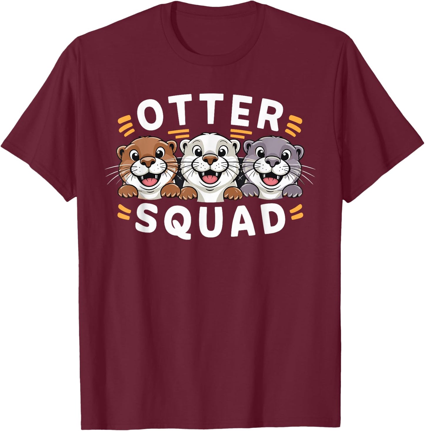 Otter Squad Design for Otter Lover Stuff | Kids Otter T-Shirt - T-Shirt | Maroon