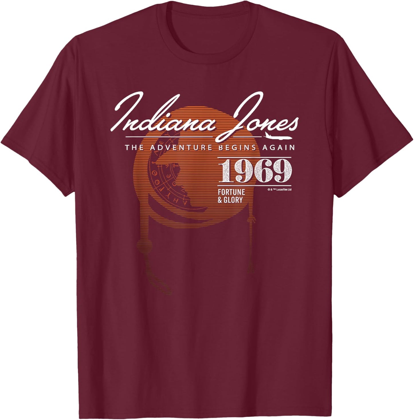 Lucasfilm Indiana Jones and the Dial of Destiny 1969 Again T-Shirt - T-Shirt | Maroon