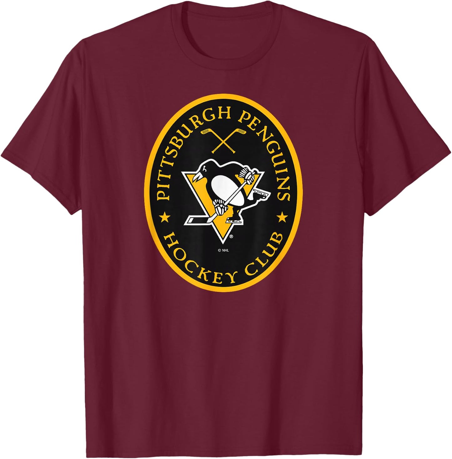 Pittsburgh Penguins Iconic Dark Heather Officially Licensed T-Shirt - T-Shirt | Maroon