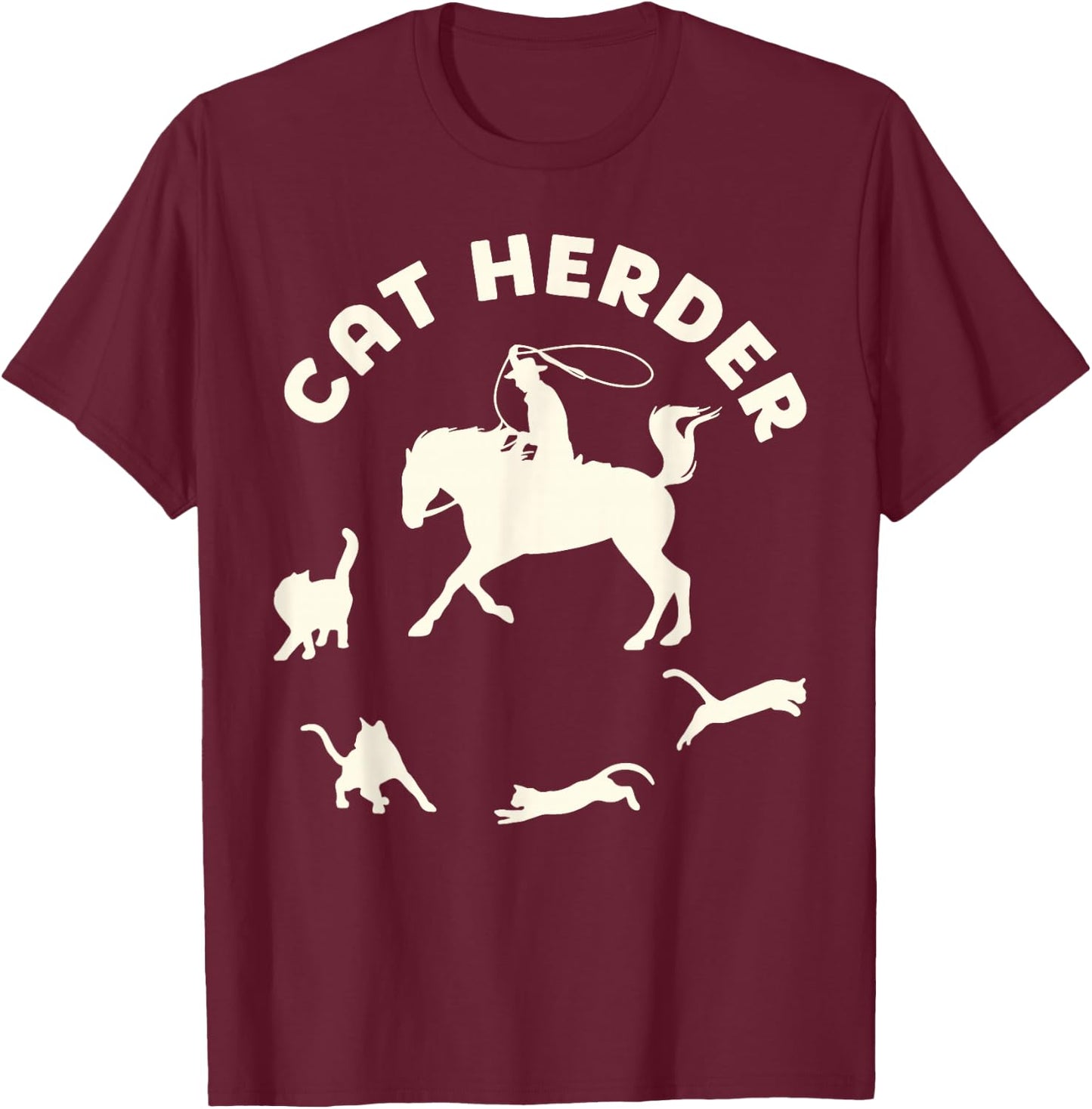 Cat Herder T-Shirt - T-Shirt | Maroon