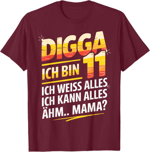 11th Birthday Boy Girl 11 Years 2015 Funny Gift T-Shirt - T-Shirt | Maroon