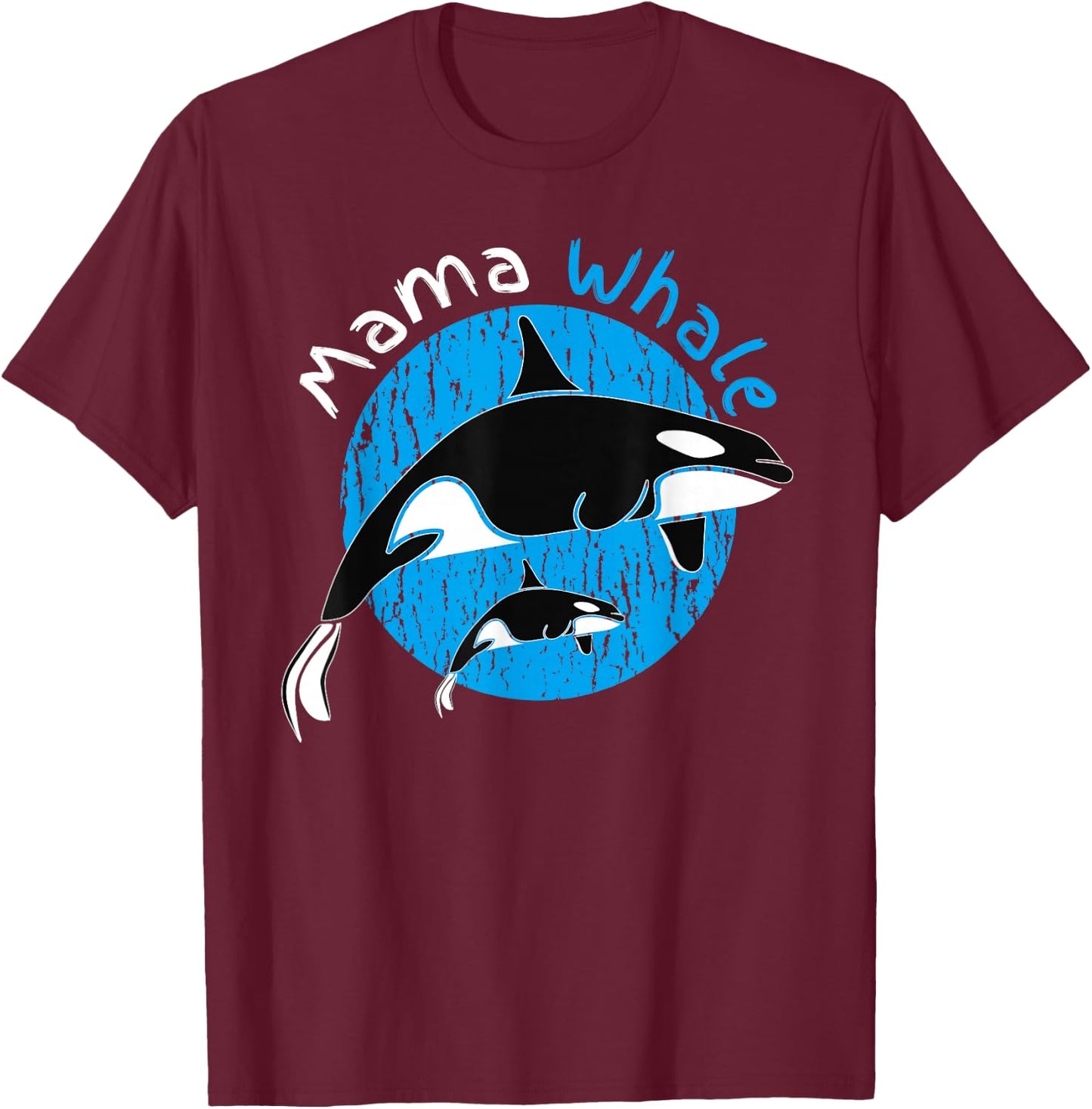 Mama Whale Mom Mother's Day Pregnancy Whale Child T-Shirt - T-Shirt | Maroon