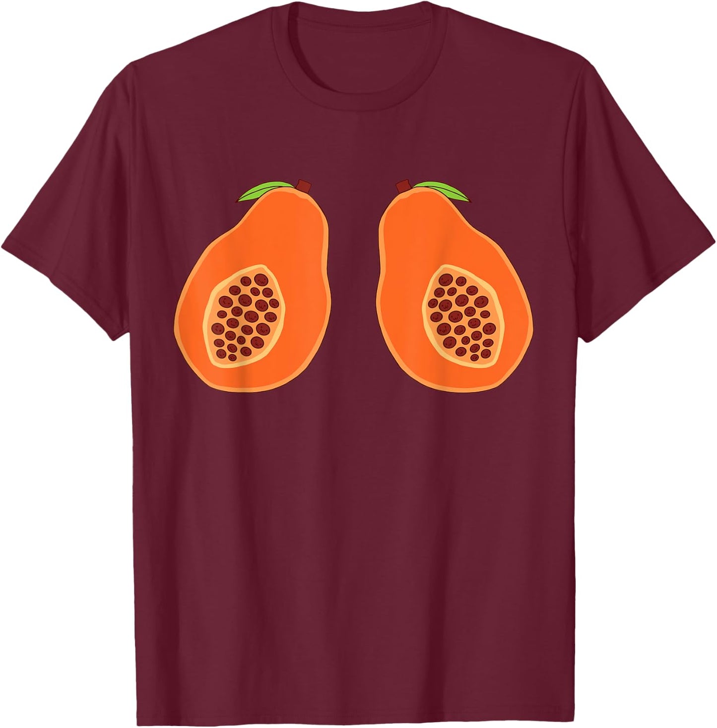 Papayas Fruit Lover Summer Fruit Ripe Papaya Fruit Papaya T-Shirt - T-Shirt | Maroon