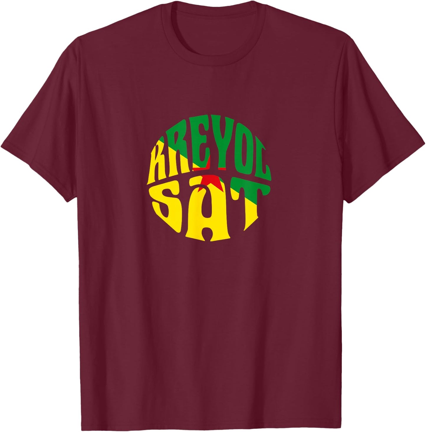 Guyana Flag XXL by KreyolSat T-Shirt - T-Shirt | Maroon