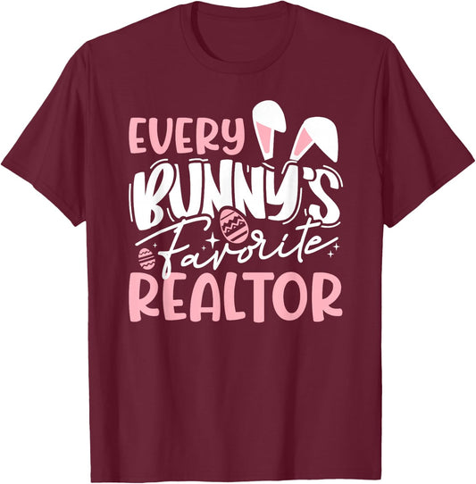 Realtor Easter Real Estate Agent T-Shirt - T-Shirt | Maroon