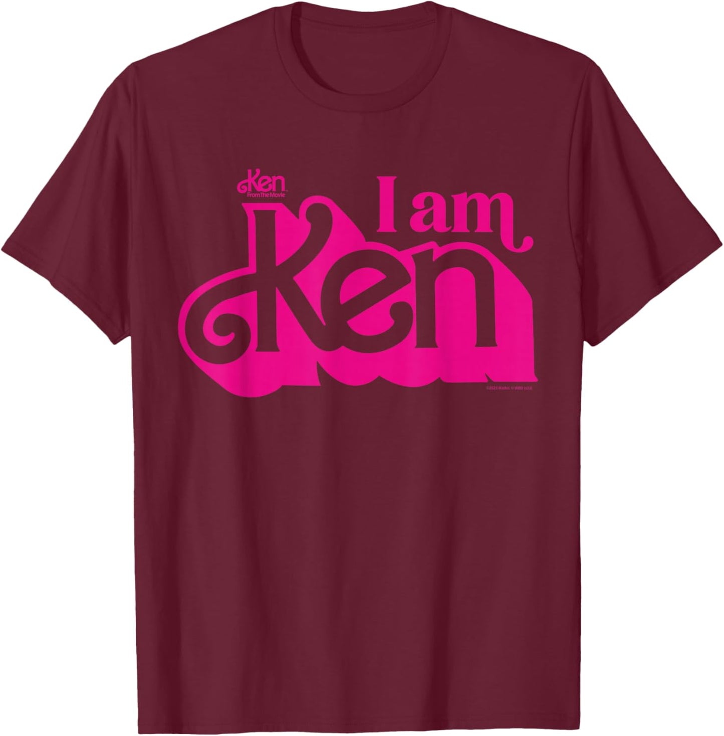Barbie with German Text "Ich bin Ken", black T-Shirt - T-Shirt | Maroon