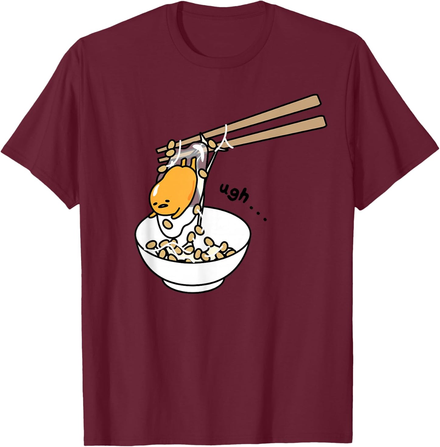 Gudetama Chopsticks Shirt T-Shirt - T-Shirt | Maroon