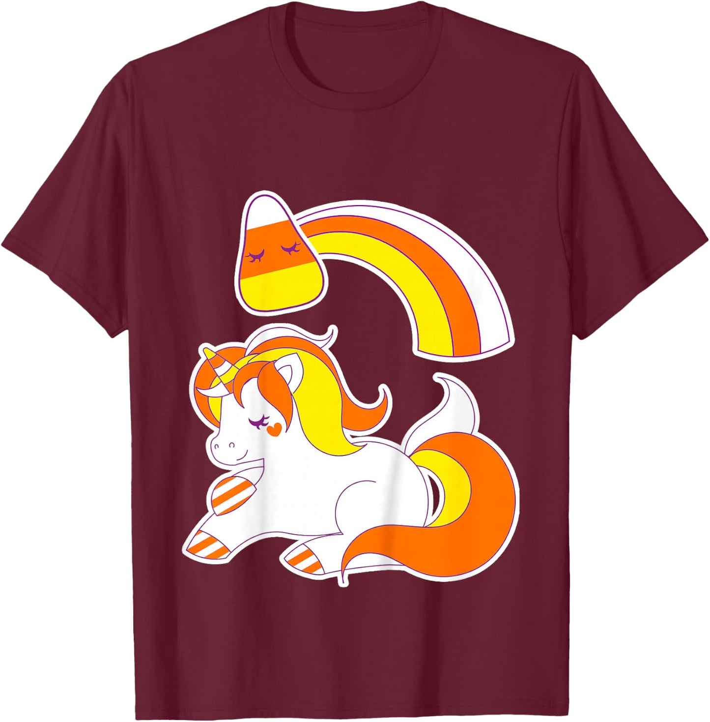 Toddler Halloween Unicorn Candy Corn for Girls Fall T-Shirt - T-Shirt | Maroon