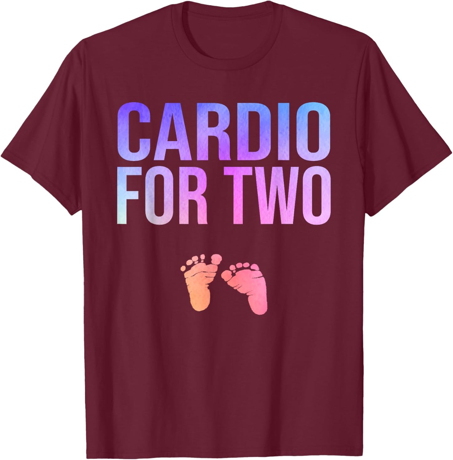 Cardio For Two Funny Pregnancy Workout T-Shirt - T-Shirt | Maroon