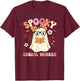 Groovy Spooky Social Worker Ghost Vintage Halloween Costume T-Shirt - T-Shirt | Maroon