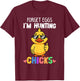 Forget Eggs Im Hunting Chicks Funny Easter Boys Toddler Kids T-Shirt - T-Shirt | Maroon