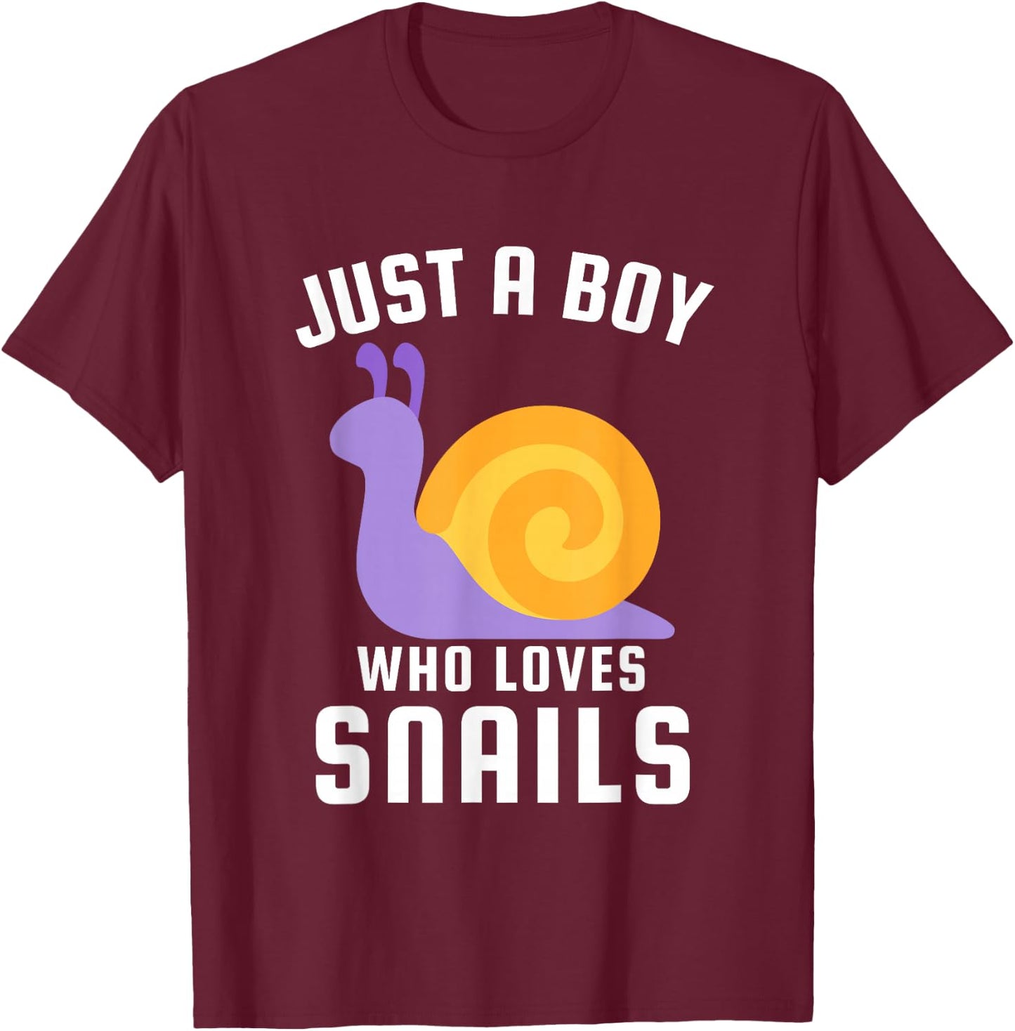 Just a Boy Who Loves Snails T-Shirt - T-Shirt | Maroon