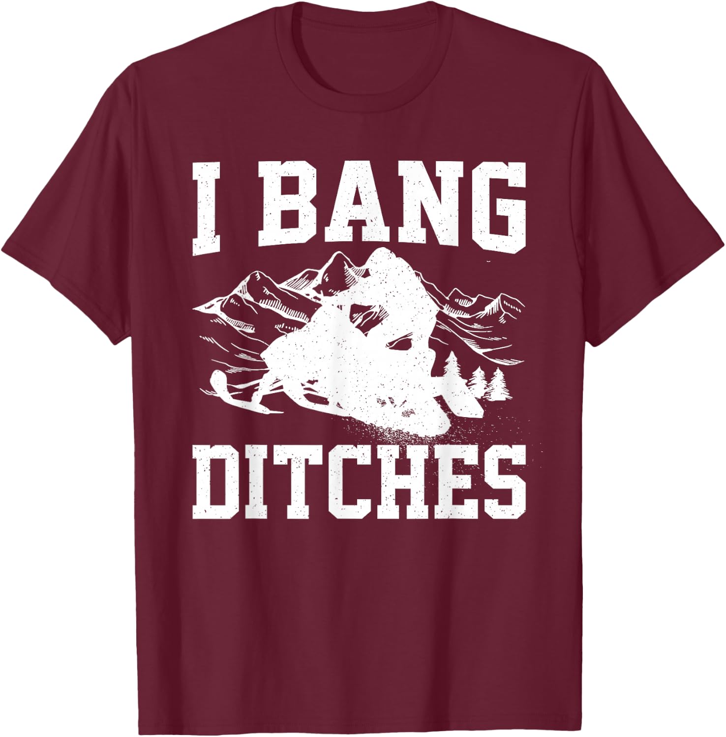 Snowmobile Art Women Snowmobiling Snowmobile Lover T-Shirt - T-Shirt | Maroon