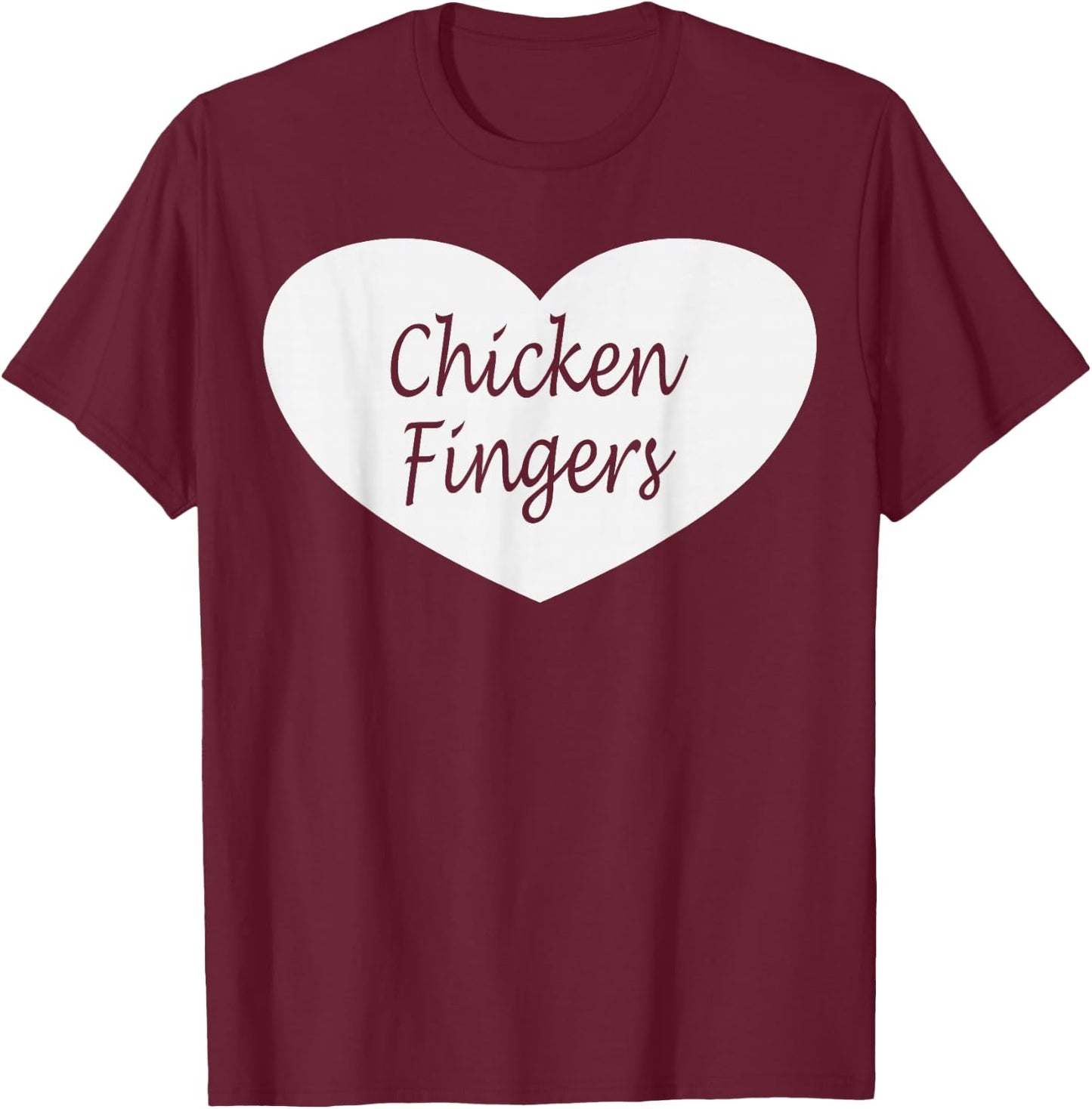 Chicken Finger Heart Apparel | Funny Fingers Lover Design T-Shirt - T-Shirt | Maroon