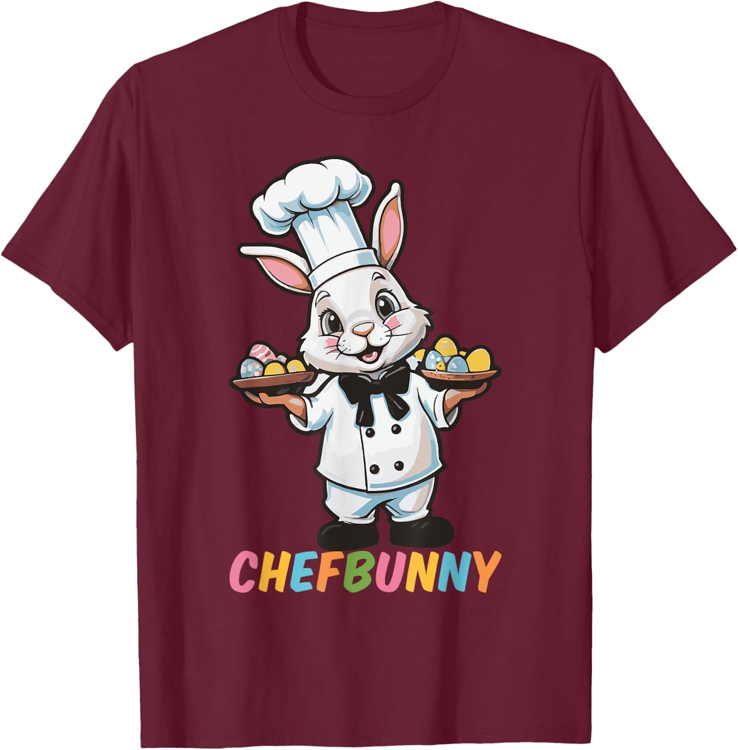 Chefbunny Cook Hare Funny Easter Day Men Women Easter Bunny T-Shirt - T-Shirt | Maroon