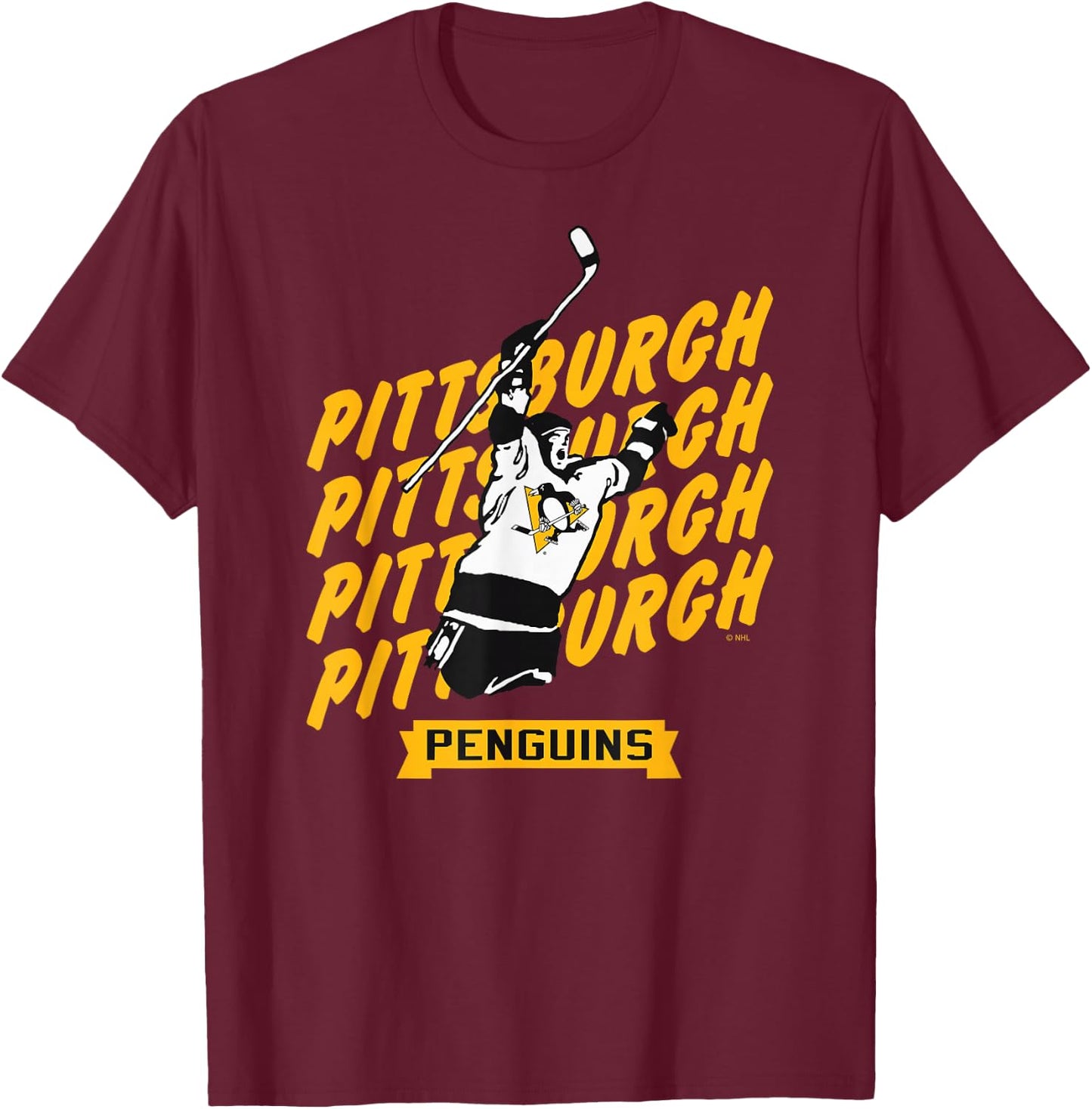 Pittsburgh Penguins Graffiti Dark Heather T-Shirt - T-Shirt | Maroon