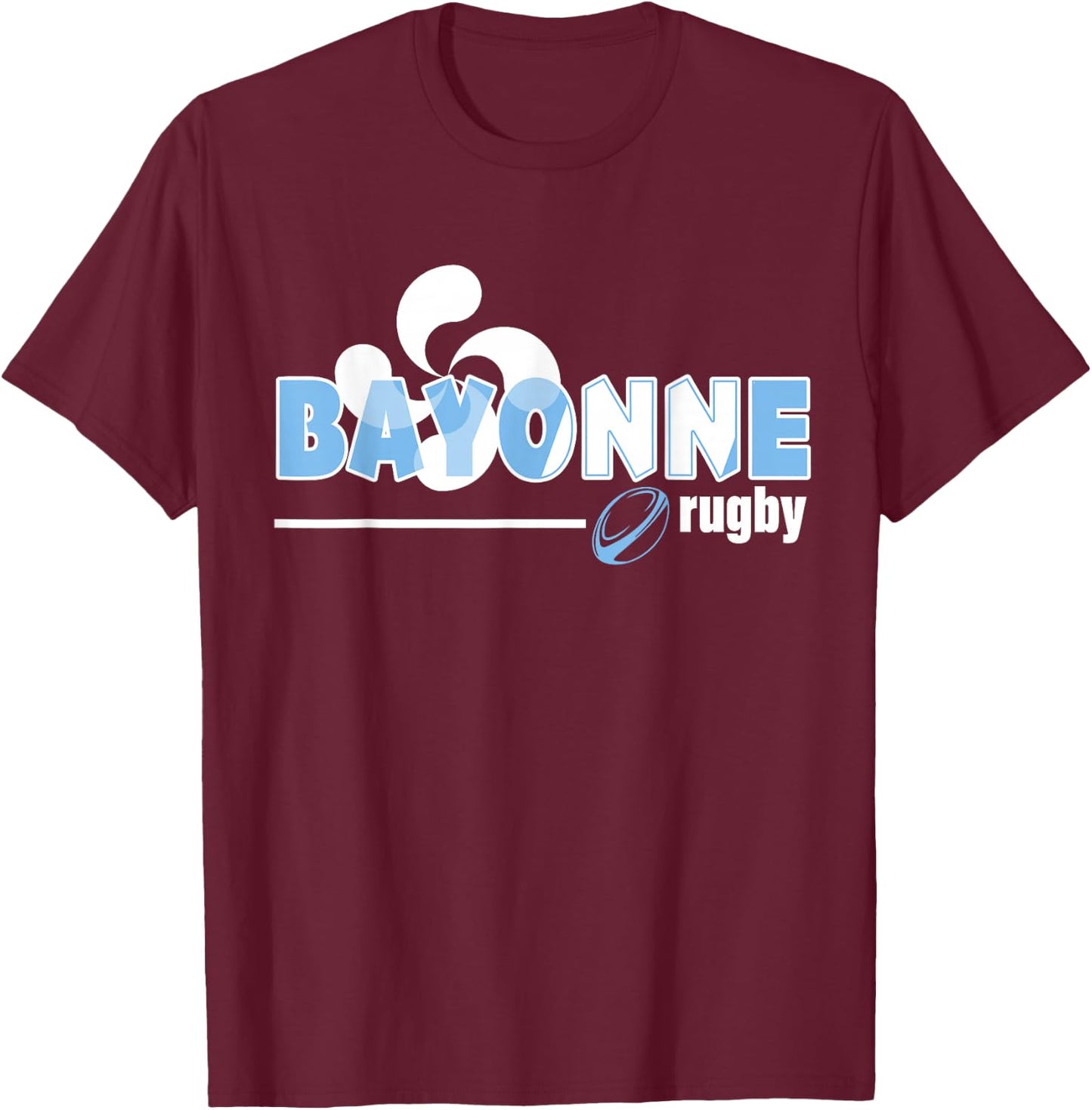 Rugby Bayonne Basque Country Supporter Man Woman Child , Black, S T-Shirt - T-Shirt | Maroon