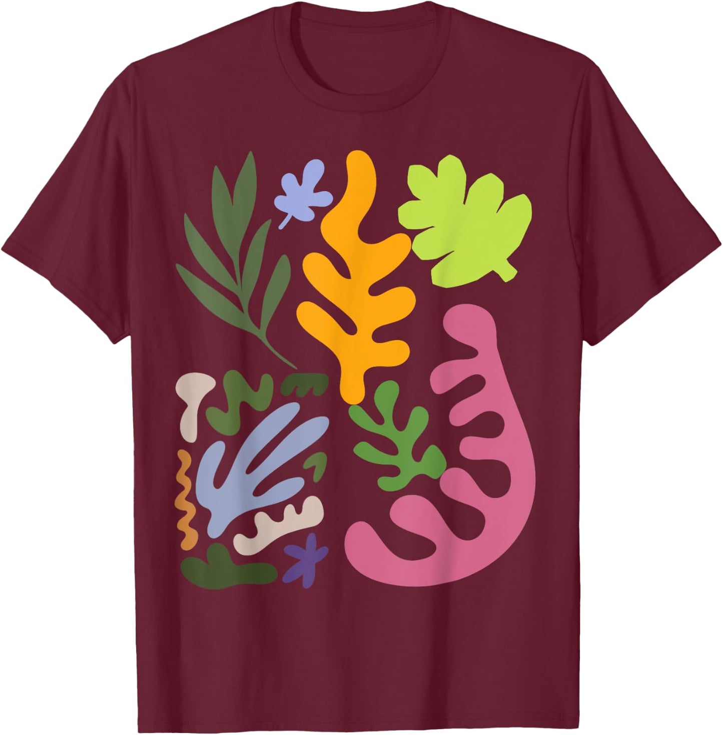 Matisse Painting Aesthetic artificial flower Abstract Autumn T-Shirt - T-Shirt | Maroon