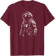 Vintage Black & White Astronaut - Retro Aesthetics Space T-Shirt - T-Shirt | Maroon