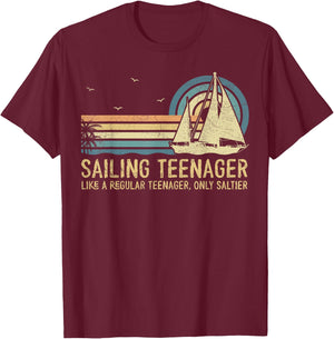 Sailing Teenager Like A Regular Teenager Sailing Sailor T-Shirt - T-Shirt | Maroon