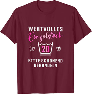 Damen 20ter Geburtstag Waschsymbole Geschenk zum 20. Geburtstag T-Shirt - T-Shirt | Maroon