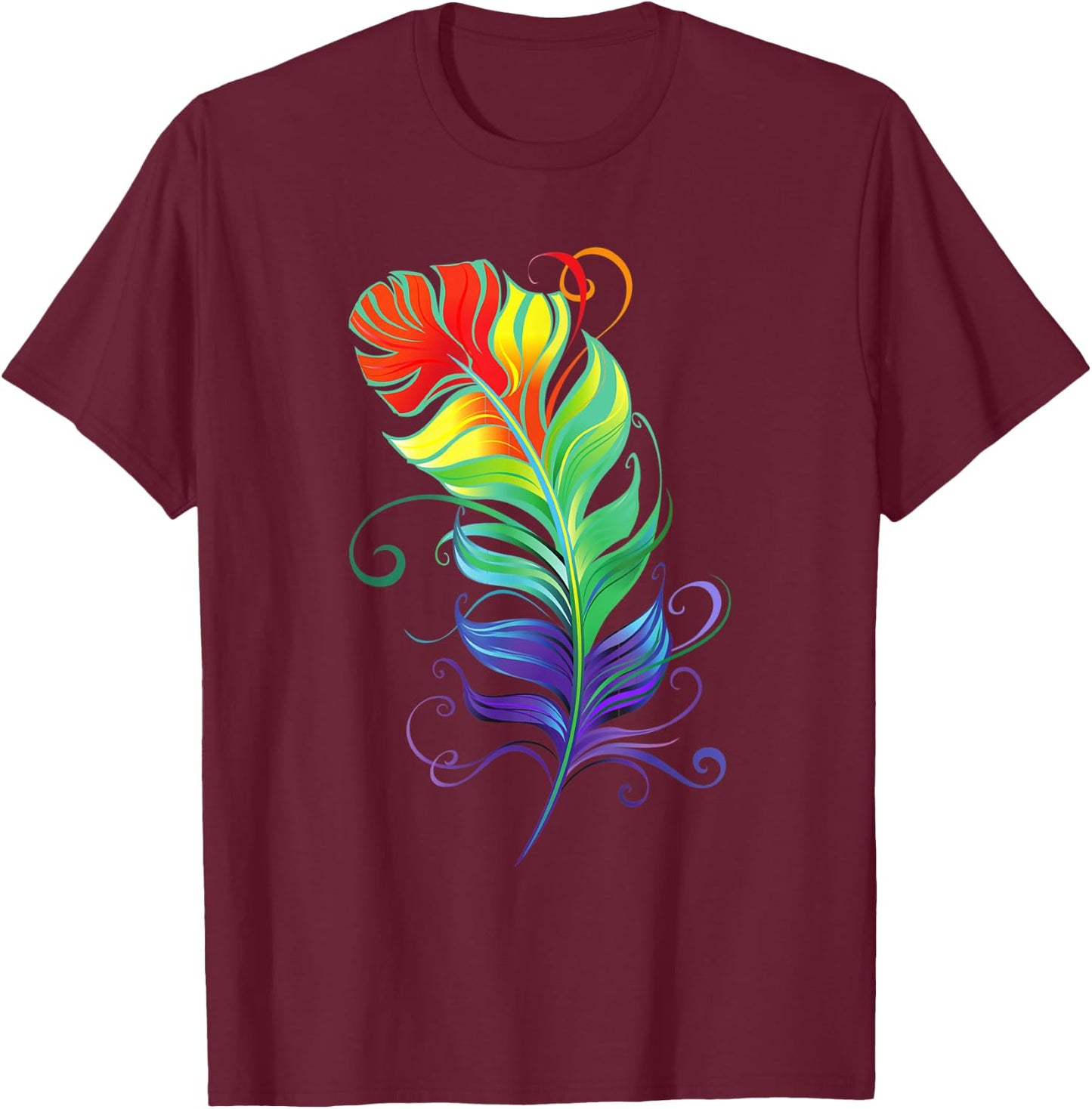Rainbow To Celebrate autism, Funny Feather For Autism T-Shirt - T-Shirt | Maroon
