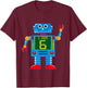 Attention. I am 6 years 6th birthday robot mechanics T-Shirt - T-Shirt | Maroon