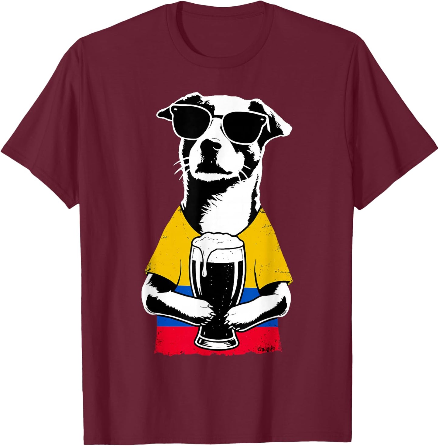 Colombian Flag Men Women Colombia T-Shirt - T-Shirt | Maroon