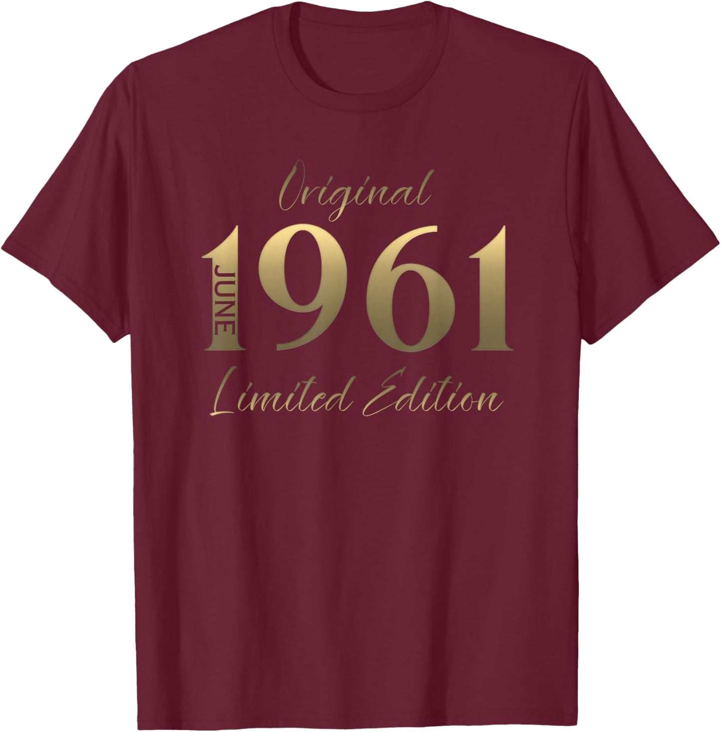 65 Ans Anniversaire Homme Cadeau Juin 1961 Vintage T-Shirt - T-Shirt | Maroon