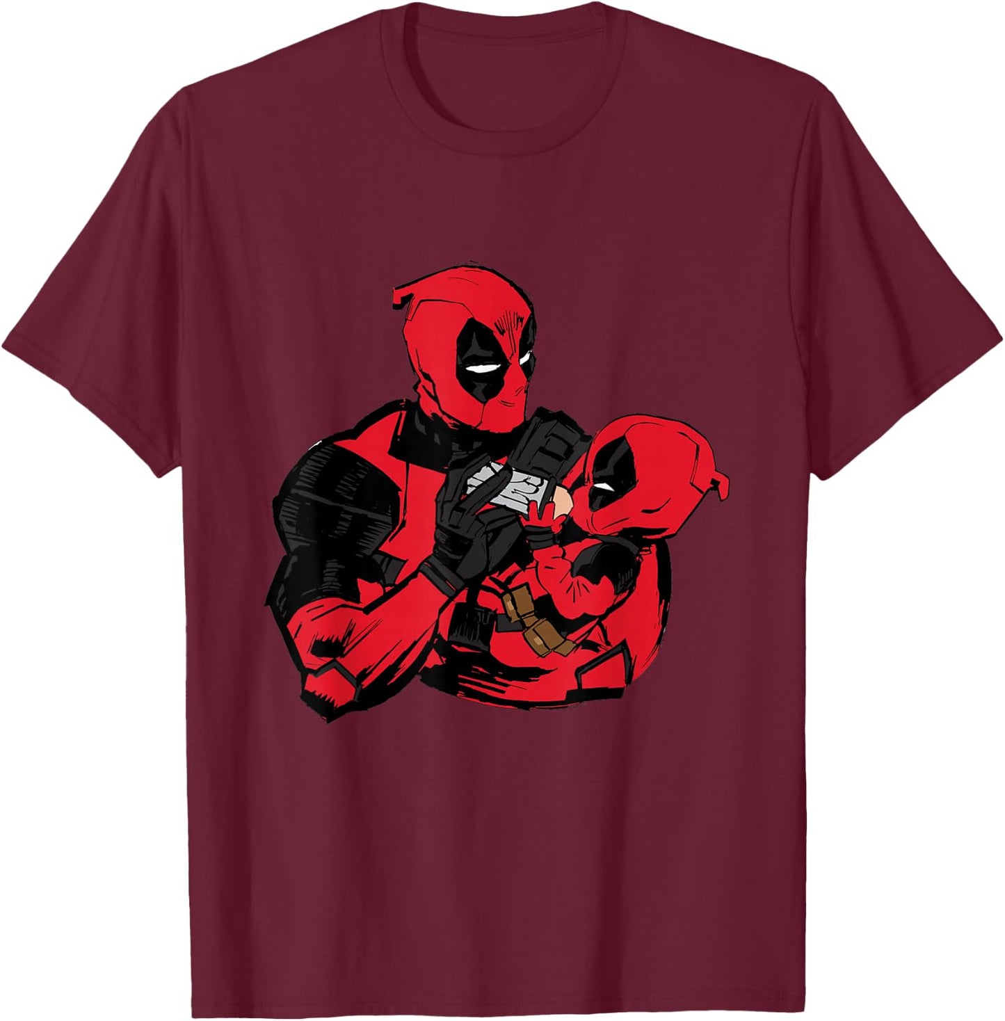 Marvel Studios Deadpool & Wolverine Deadpool and Babypool T-Shirt - T-Shirt | Maroon