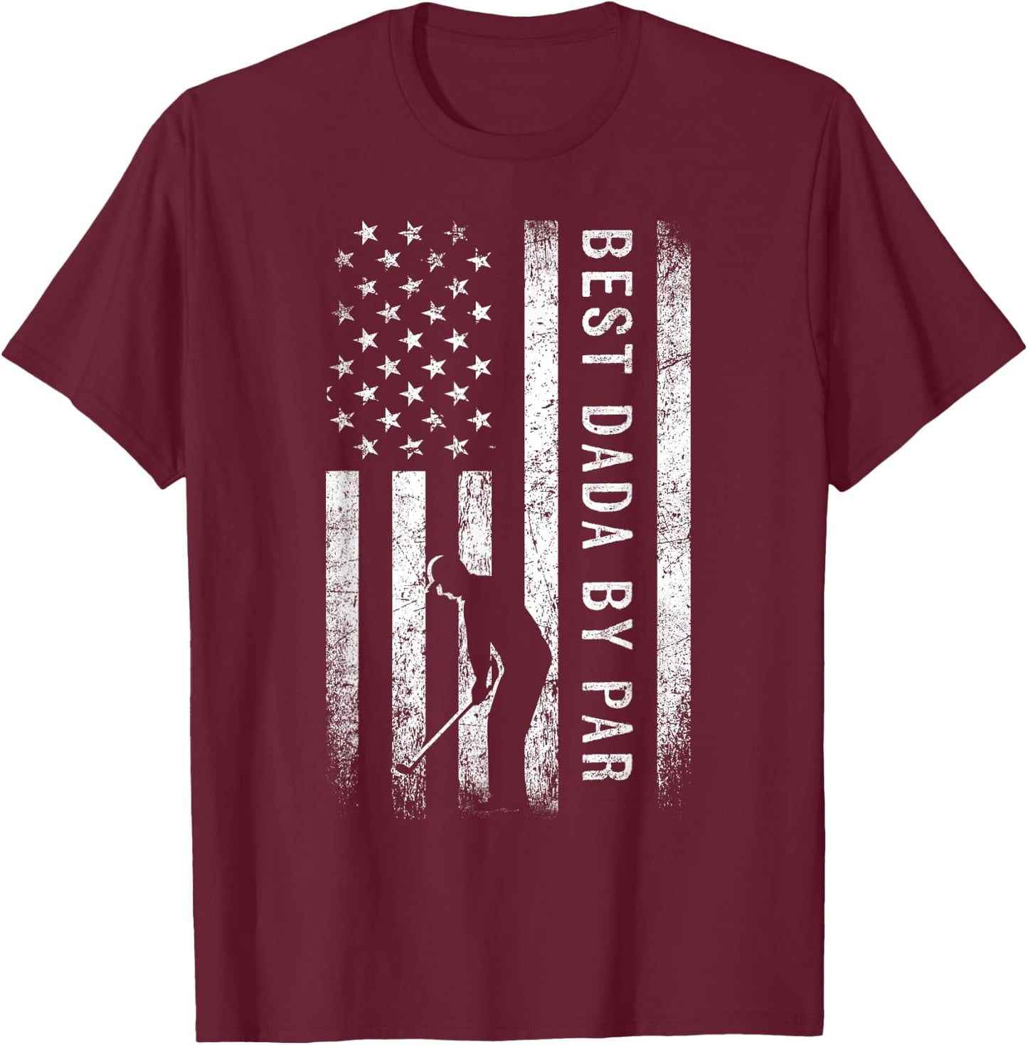 Best Dada By Par Golfing Gifts Dada Father's Day Golf T-Shirt - T-Shirt | Maroon