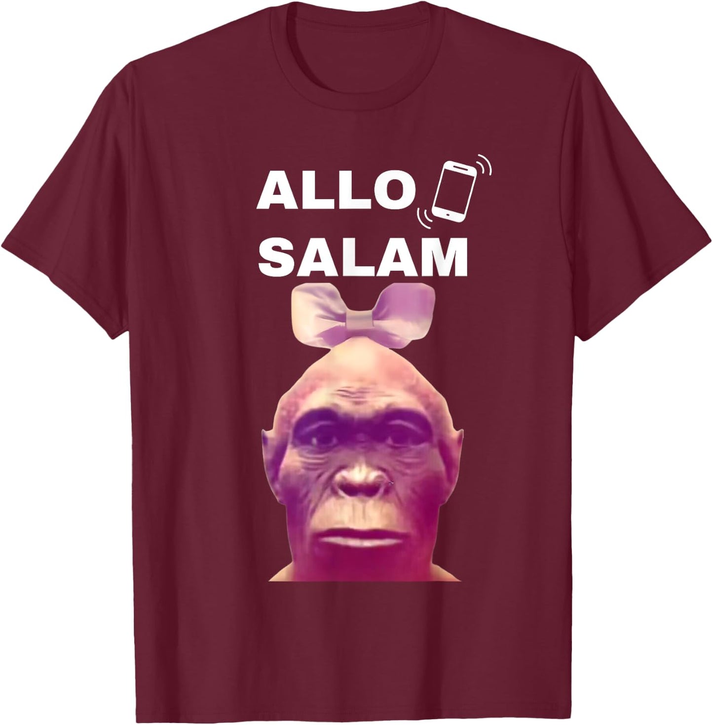 Allo salam same monkey for college students salem bassem T-Shirt - T-Shirt | Maroon