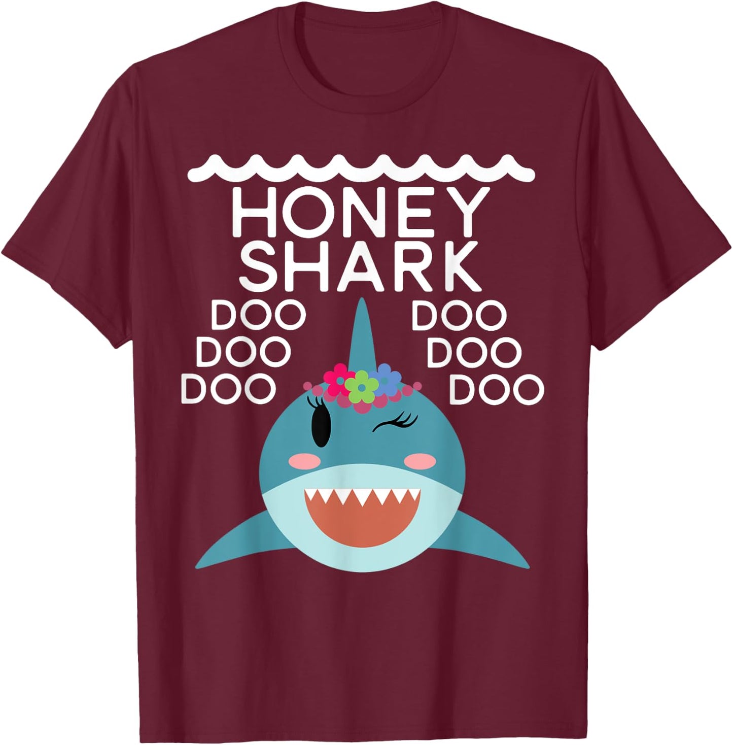 Honey Shark shirt Matching Family Shirts Shark T-Shirt - T-Shirt | Maroon
