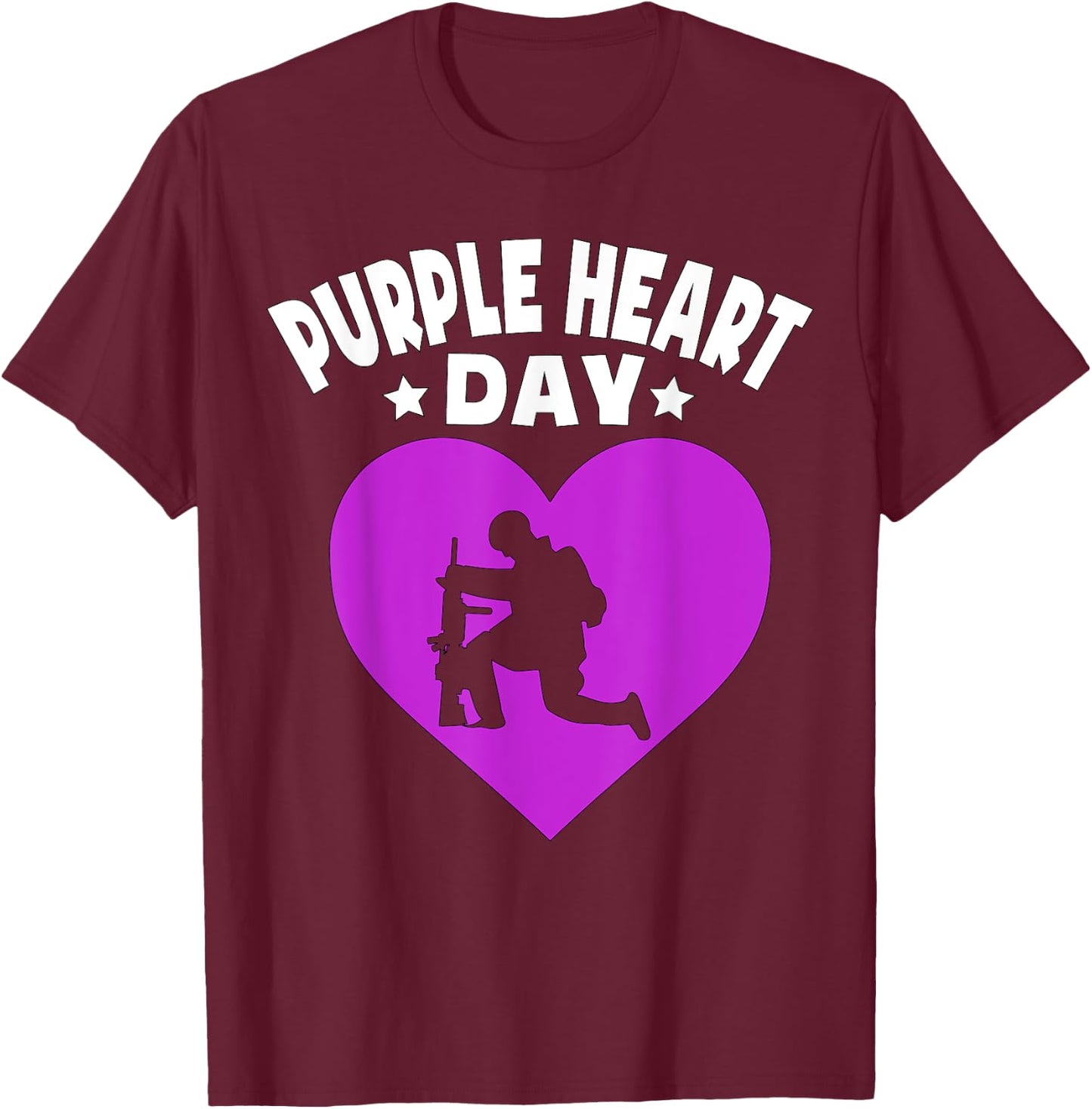Purple Heart Day Shirt Military Veterans Purple Heart T-Shirt - T-Shirt | Maroon
