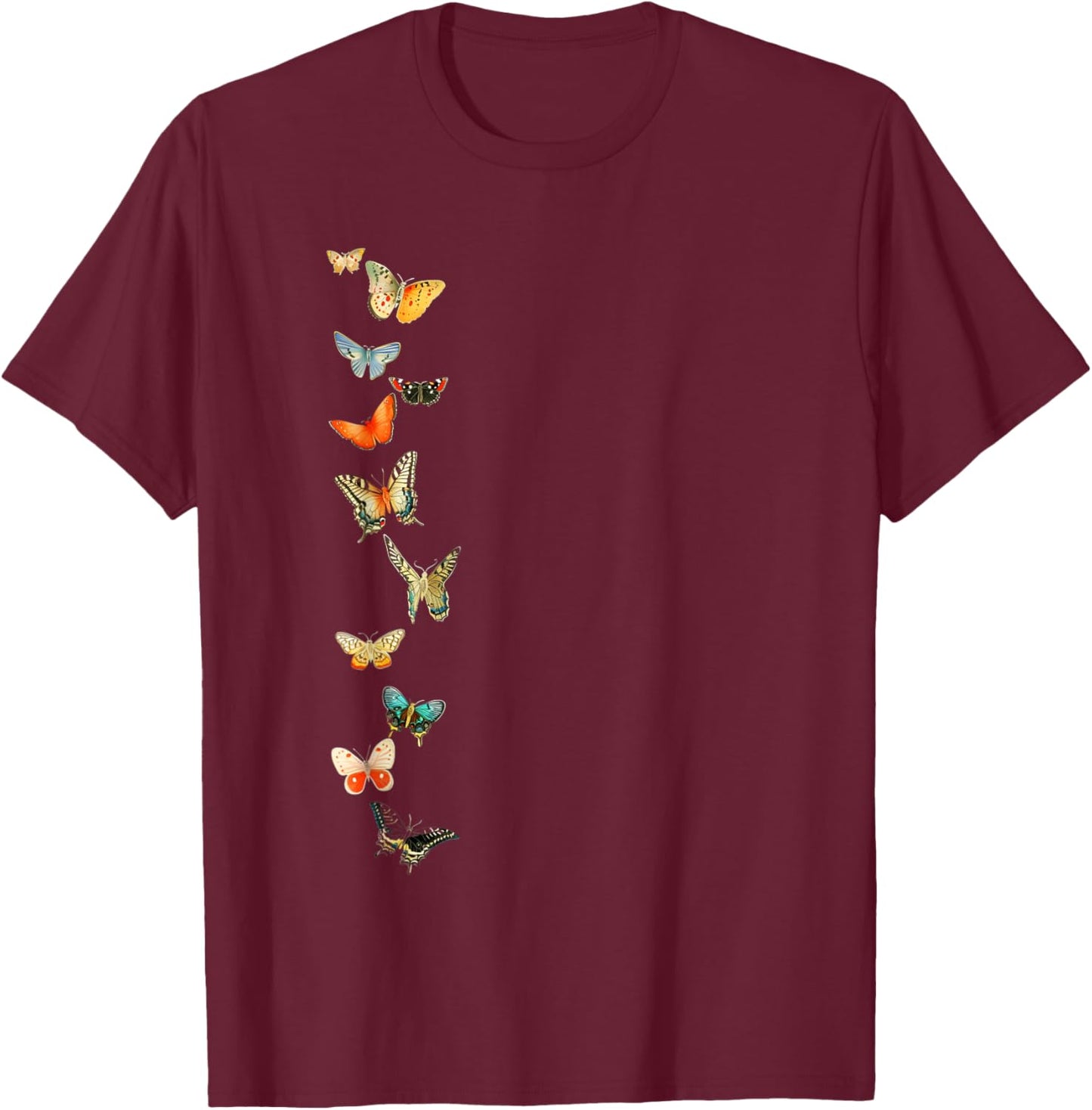Elegant Butterflies T-Shirt - T-Shirt | Maroon