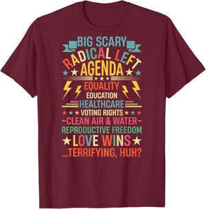 Support Radical Left Agenda USA Liberal 4th of July (ONBACK) T-Shirt - T-Shirt | Maroon