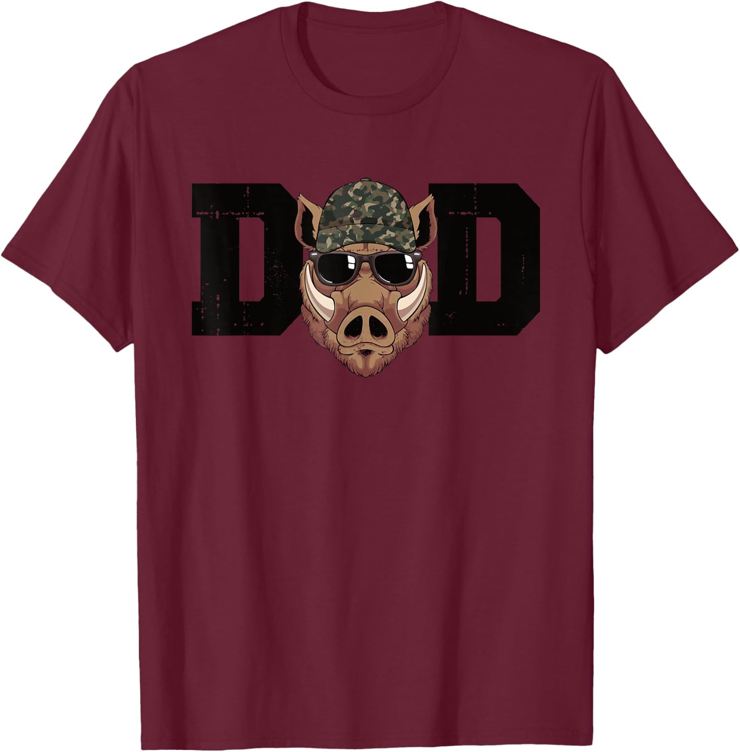 Men Dad Boar Hunter Father's Day Boar Hunting Dad T-Shirt - T-Shirt | Maroon