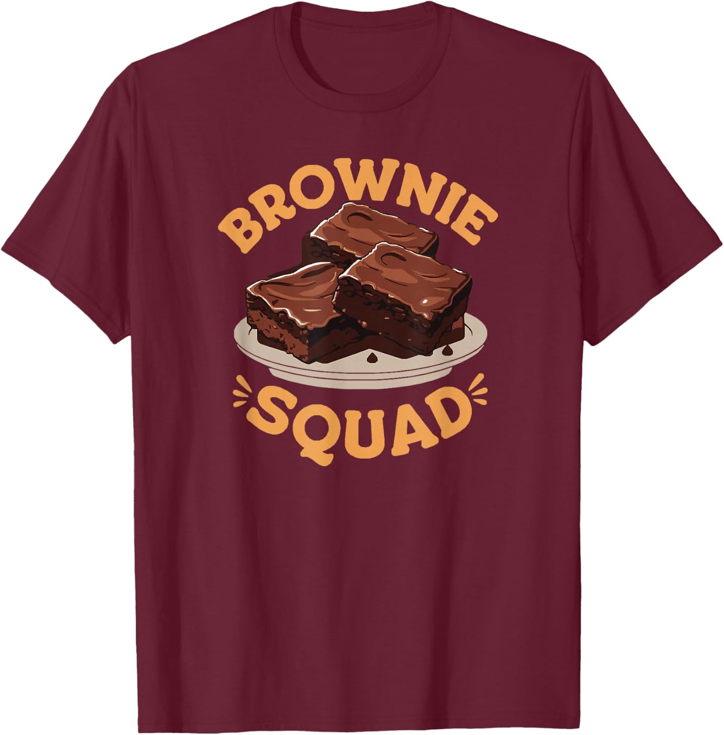 Brownie Squad Chocolate Dessert T-Shirt - T-Shirt | Maroon