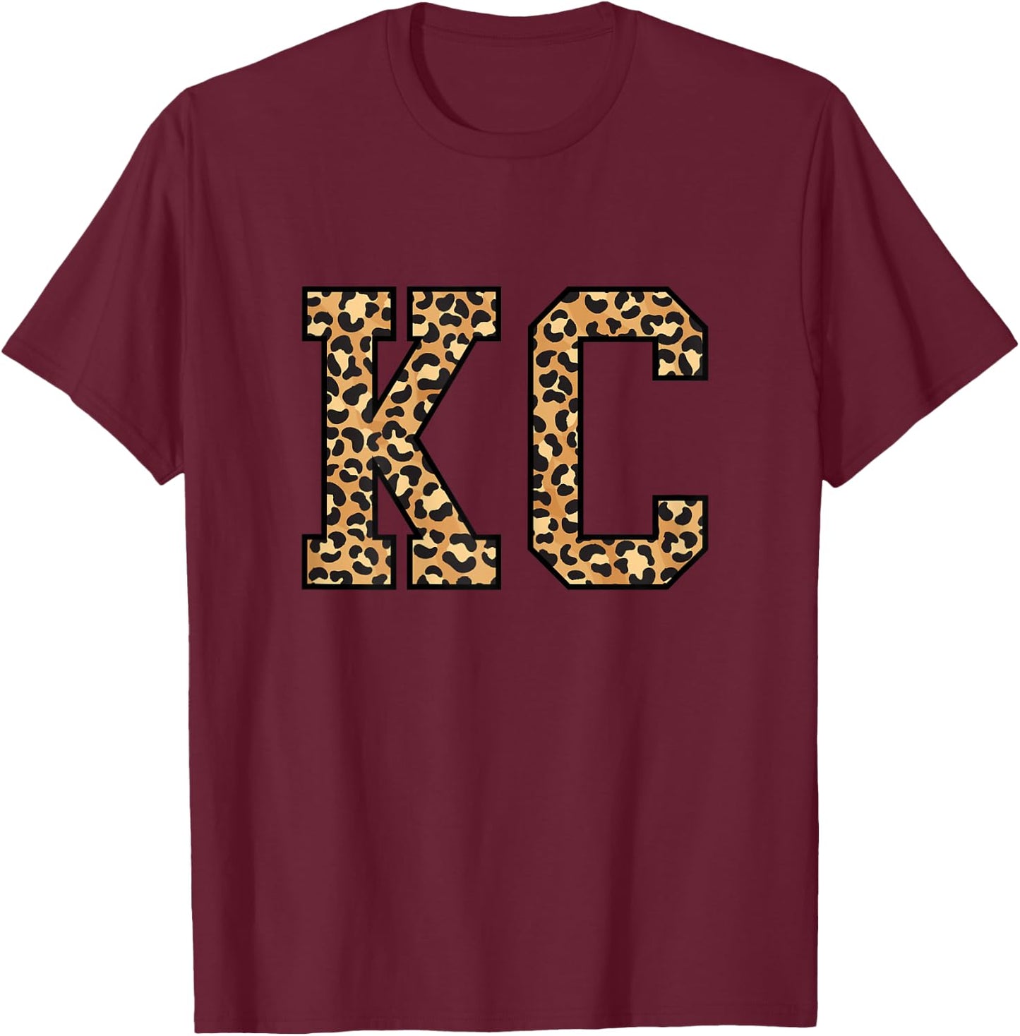 KC Leopard Pattern Kansas City T-Shirt - T-Shirt | Maroon