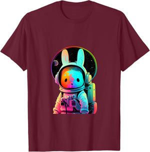 Easter Bunny Astronaut T-Shirt - T-Shirt | Maroon