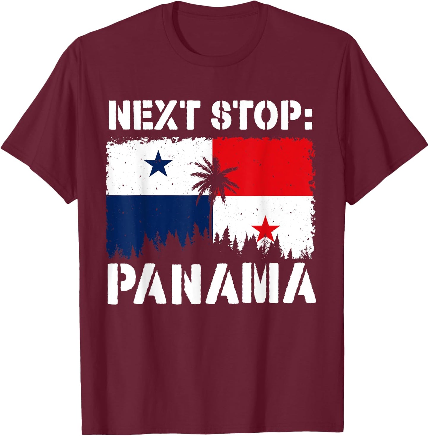 Panama City Next Stop Panama Flag Tropical Beach Vacation Women T-Shirt - T-Shirt | Maroon
