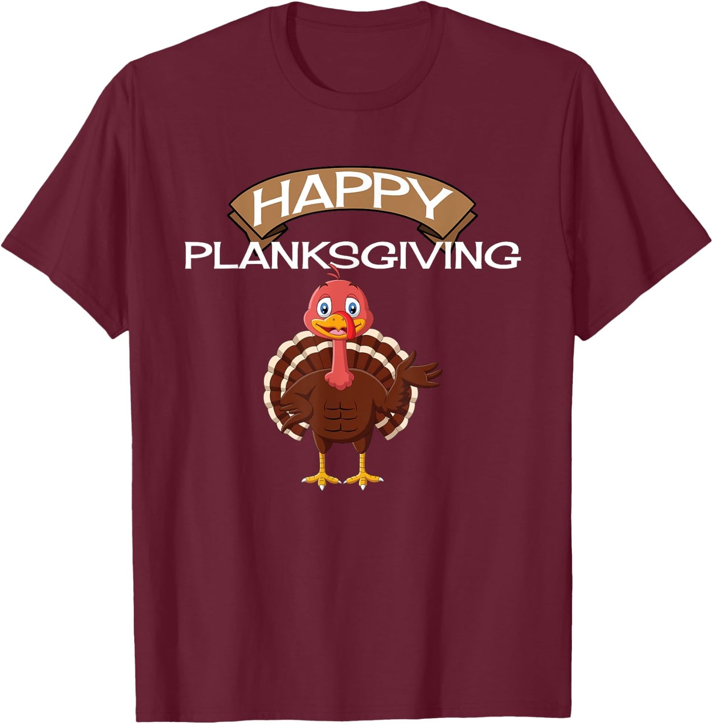 Plank 30 Day Plank Challenge Planksgiving Funny Exercise T-Shirt - T-Shirt | Maroon