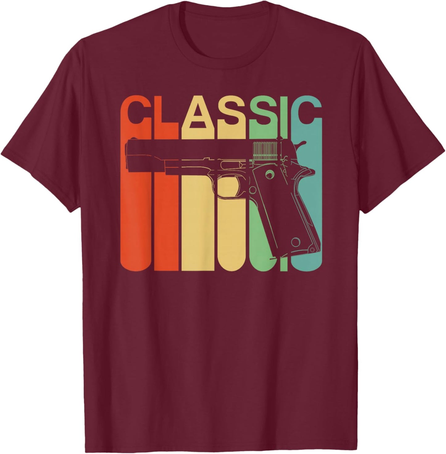 Classic 1911 Pro Second Amendment T-Shirt - T-Shirt | Maroon